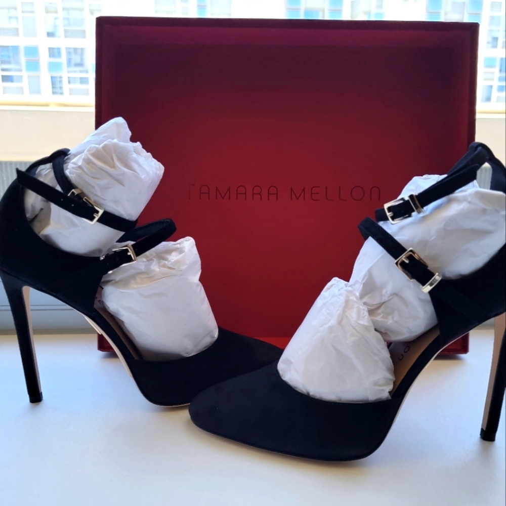 Brand New Tamara Mellon Black Suede Pump